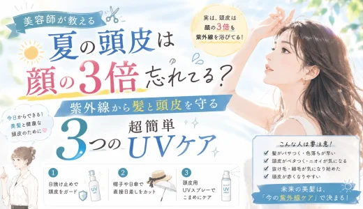美容師が教える】夏の頭皮は顔の3倍忘れてる？紫外線から髪と頭皮を守る「3つの超簡単UVケア」