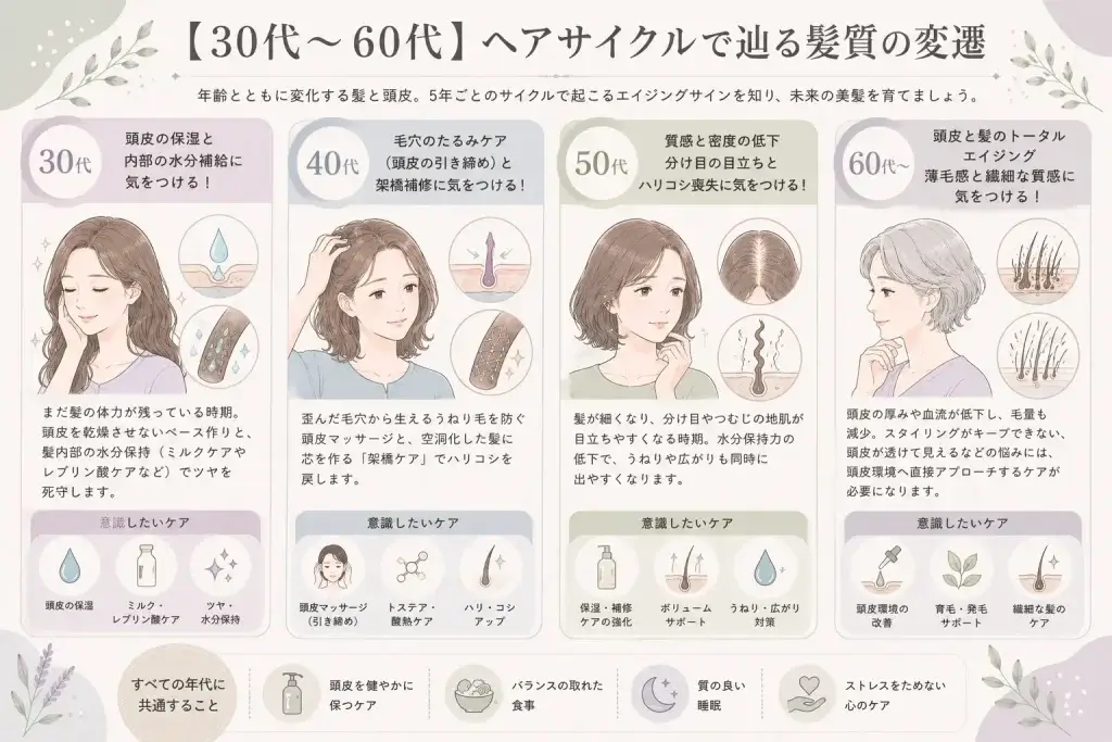 女性の年代別エイジングサインの特徴