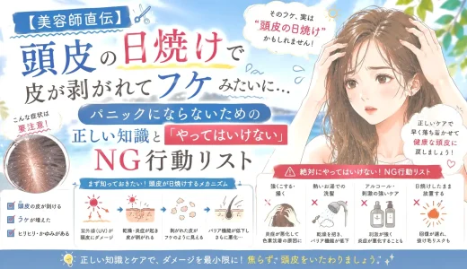 【美容師直伝】頭皮の日焼けで皮が剥がれてフケみたいに…パニックにならないための正しい知識と「やってはいけないNG行動リスト」