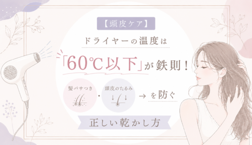 【頭皮ケア】ドライヤーの温度は「60℃以下」が鉄則！髪パサつき・頭皮のたるみを防ぐ正しい乾かし方