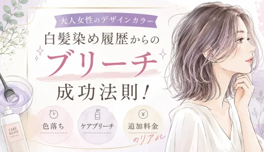 【大人女性のデザインカラー】白髪染め履歴からのブリーチ成功法則！色落ち・ケアブリーチ・追加料金のリアル