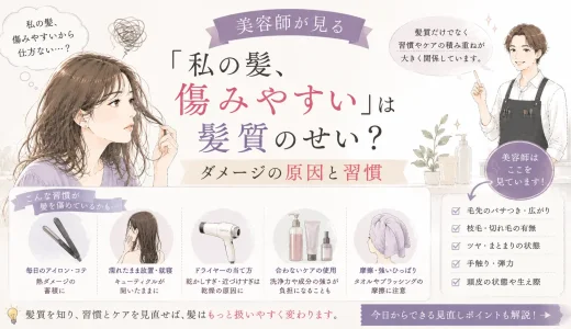 「私の髪、傷みやすい」は髪質のせい？美容師が見るダメージの原因と習慣