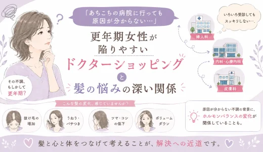 「あちこちの病院に行っても原因が分からない…」更年期女性が陥りやすいドクターショッピングと髪の悩みの深い関係